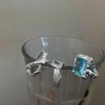 Geometric Square Zircon Open Ring – Adjustable High-End INS Style for Women - Image 7