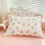 Charming Tulip & Mini Bear Cartoon Lightweight Quilt With Tassel Lace Trim - Set of Bedsheets, Duvet Cover & Pillow case - Image 6