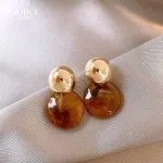 Retro Maillard style unique tiger eye stone earrings for women light luxury versatile high-end earrings - Image 2