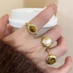 Tiger's Eye Adjustable Ring - Vintage Chinese Style Jewelry - Image 4