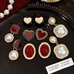 Pearl Stud Earrings Set - Unique Lightweight Luxury Design - Image 3