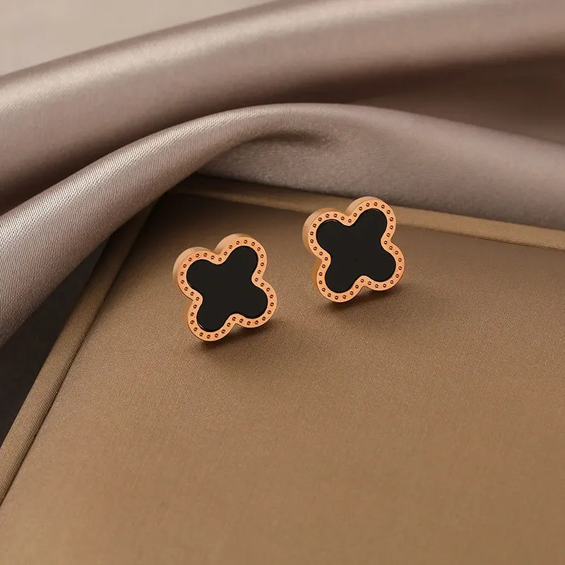 13381147900545231 Titanium Steel Roman Numeral Stud Earrings – Niche Luxury Design, High-End Fashion Earrings - Image 1