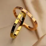 Titanium Steel Non-Fading Rhinestone Bracelet for Women – Rose Gold Oval Design, Trendy Ins Accessory - Image 8
