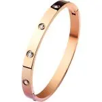 Titanium Steel Non-Fading Rhinestone Bracelet for Women – Rose Gold Oval Design, Trendy Ins Accessory - Image 4