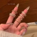 Elegant Pearl & Bow Open Rings – Adjustable Light Luxury Statement Rings for Women - Image 11