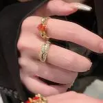Vintage Wide Band Rhinestone Ring – Brushed Retro Statement Ring for Women - Image 7
