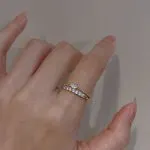 Exquisite Zircon Heart Ring Set – Light Luxury Couple Rings for Women - Image 7