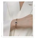 Four Leaf Clover Titanium Steel Rose Gold Open Bracelet for Women - Image 9
