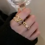 V Shape Zircon Open Ring Minimal Luxury Design - Image 7