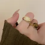 Natural Stone Open Ring for Women - Vintage Elegant, Fashionable Niche Design, Trendy Friendship Ring - Image 8