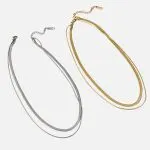 Double Layered Snake Chain Necklace for Women – High-End Gold Titanium Steel Vintage Clavicle Choker - Image 5