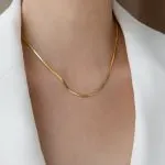 Mmalist Luxury Titanium Steel Snake Chain Necklace – Elegant Thin Plate Vintage Clavicle Jewelry for Women - Image 10
