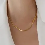 Mmalist Luxury Titanium Steel Snake Chain Necklace – Elegant Thin Plate Vintage Clavicle Jewelry for Women - Image 3