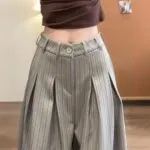 Old Money Striped Wide Leg Tailored Pants - Image 7