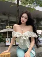 Floral Off-Shoulder Ruffle Top - Image 7