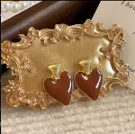 High-end retro coffee-colored earrings celebrity hot style temperament earrings - Image 12