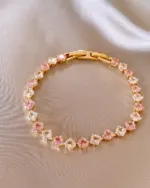 Pink Square Zircon Bracelet for Women