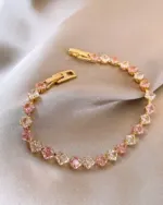 Pink Square Zircon Bracelet for Women - Image 3