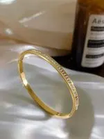 Full Crystal Titanium Steel Bangle Luxury Sparkle Design - Image 7