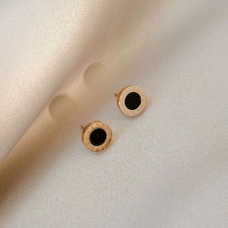 df5da87f-1284-418f-b4d6-c611f5432d30.jpeg.a Titanium Steel Roman Numeral Stud Earrings Minimal Luxury Design - Image 1