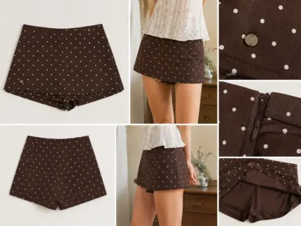 Polka Dot High-Waist Midi Skirt