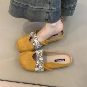 French Retro Closed-Toe Mary Jane Flat Slippers