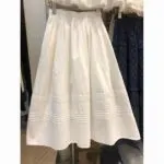 French Lace Trim High-Waist A-Line Skirt - Image 10