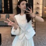 Chic French Tweed Top & Skirt Set – Elegant Two-Piece Outfit