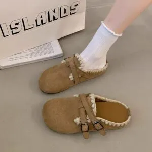 Vintage Platform Clog Slippers for Women – Height Increasing Slip-On Closed Toe Mule Sandals