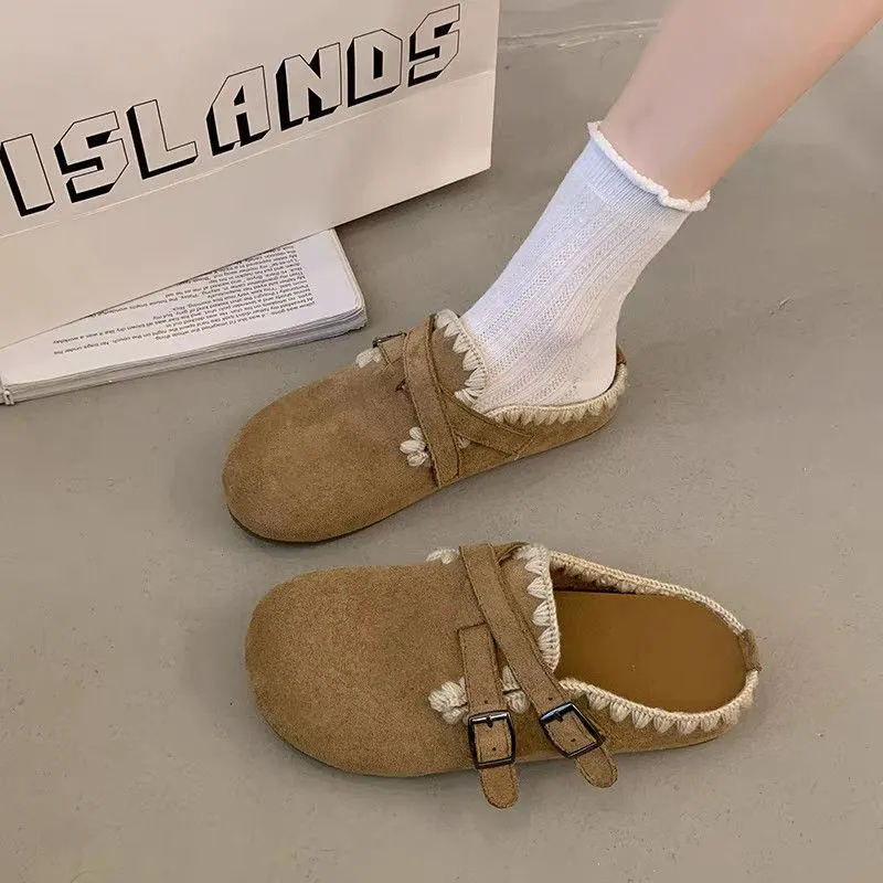 Main Images1 Vintage Platform Clog Slippers for Women – Height Increasing Slip-On Closed Toe Mule Sandals - Image 1
