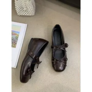 Elegant Bow Round Toe Flats Women's Comfortable Shallow-Cut Ballet Loafers