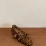 French Leopard Print Mary Jane Ballet Flats - Image 3