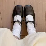 Vintage Pleated Mary Jane Ballet Flats
