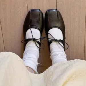 Vintage Pleated Mary Jane Ballet Flats