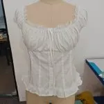 French Sweetheart Waist-Cinching Black Top - Image 8