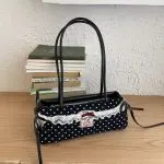 Vintage Polka Dot Lace Bow Baguette Shoulder Bag - Image 8