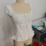 French Sweetheart Waist-Cinching Black Top - Image 7
