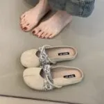 French Retro Closed-Toe Mary Jane Flat Slippers - Image 5