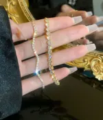 Korean INS Crystal Wave Geometric Adjustable Bracelet – Luxury Minimalist Statement Bangle - Image 7
