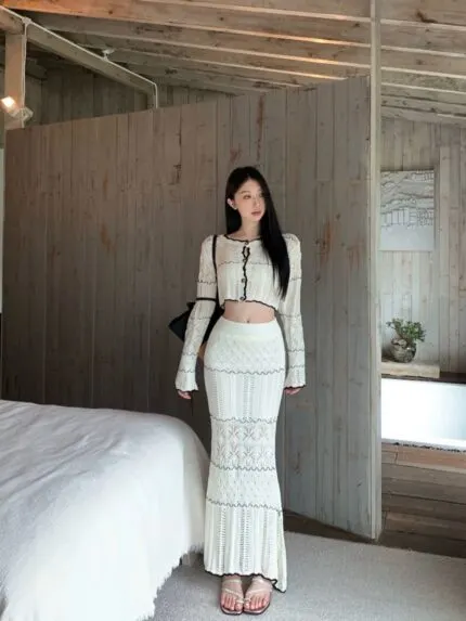 Women's Chic Knit Two-Piece Skirt Set
