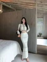 Women's Chic Knit Two-Piece Skirt Set - Image 6