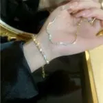 Korean INS Crystal Wave Geometric Adjustable Bracelet – Luxury Minimalist Statement Bangle - Image 6