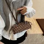 Korean Polka Dot Baguette Shoulder Bag - Image 7