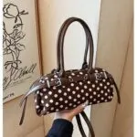 Korean Polka Dot Baguette Shoulder Bag