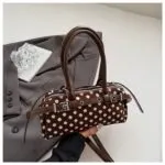 Korean Polka Dot Baguette Shoulder Bag - Image 5