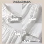 Linen-Feel Wide Leg Pants - Image 3