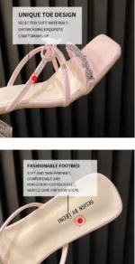 Rhinestone Block Heel Slide - Image 3