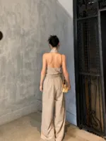 Old Money Striped Tie-Back Vest & Wide Leg Pants Co-Ord Set - Image 3