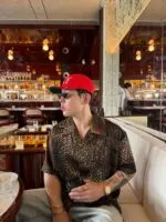 Vintage Leopard Print Short Sleeve Men's Shirt – Retro Casual Summer Button-Up - Image 6