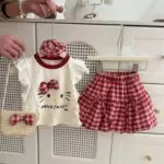 Ruffle Sleeve Top & Plaid Skort Set - Image 14